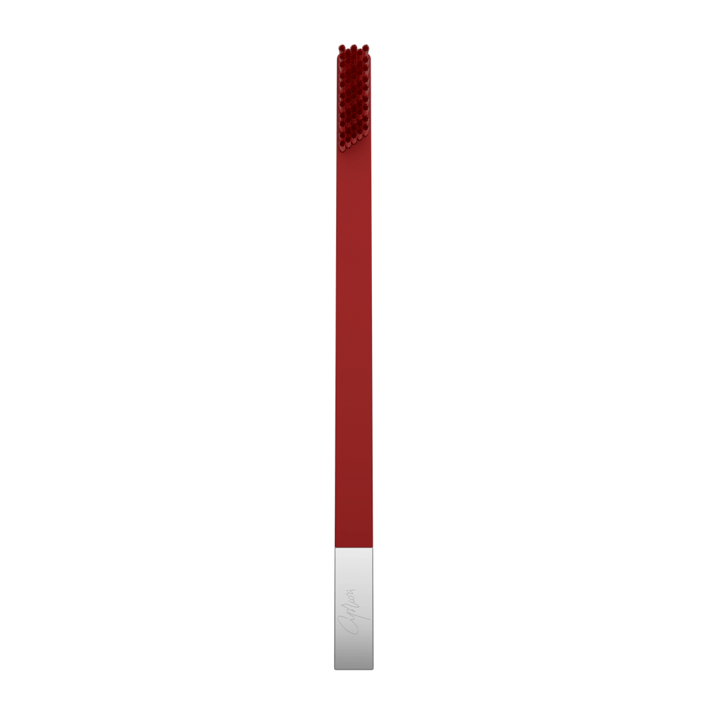 SLIM by Apriori red & silver disposable toothbrush