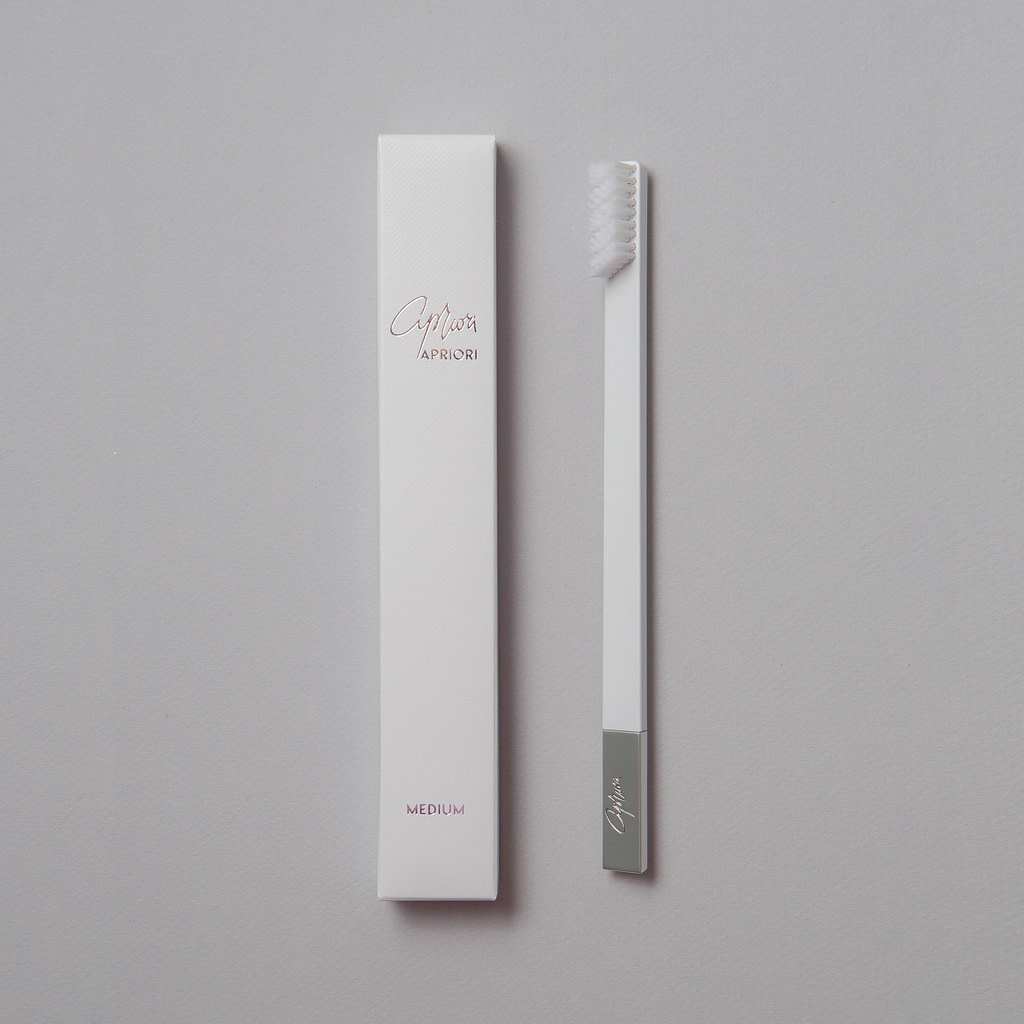 White Silver designer toothbrush SLIM by Apriori