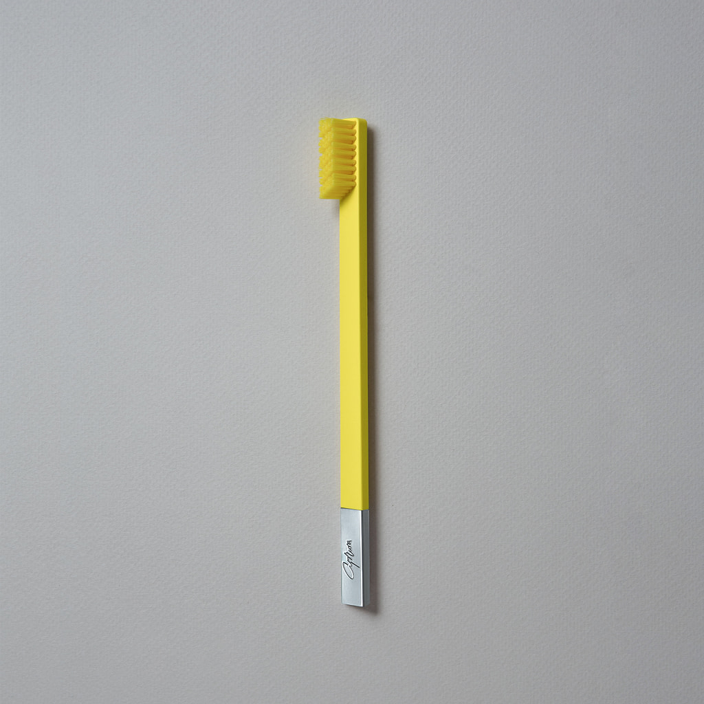 Sunflower Yellow Silver designer toothbrush SLIM by Apriori