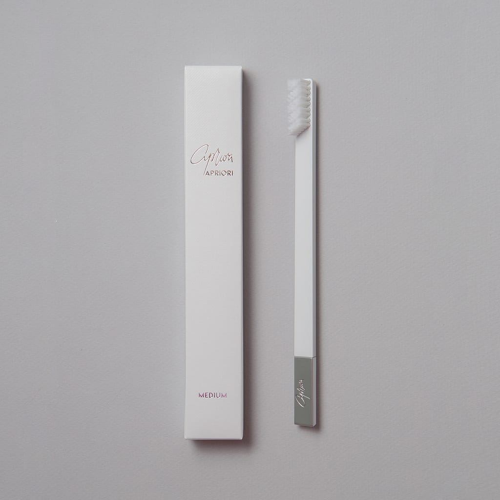 White Silver designer toothbrush SLIM by Apriori