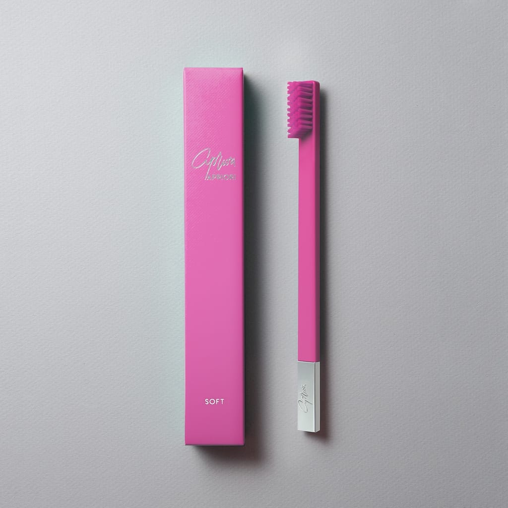 Bubblegum Pink Silver designer toothbrush SLIM by Apriori