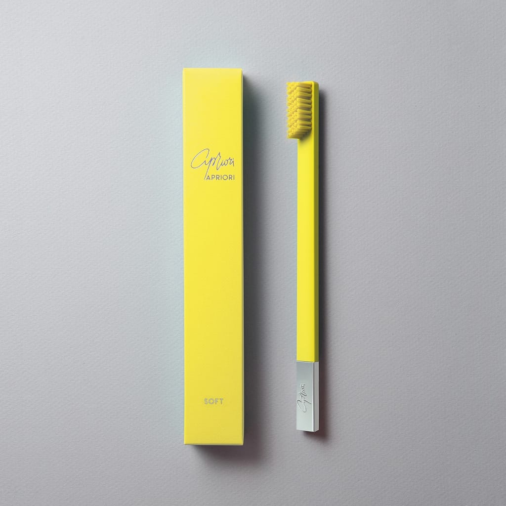Sunflower Yellow Silver designer toothbrush SLIM by Apriori