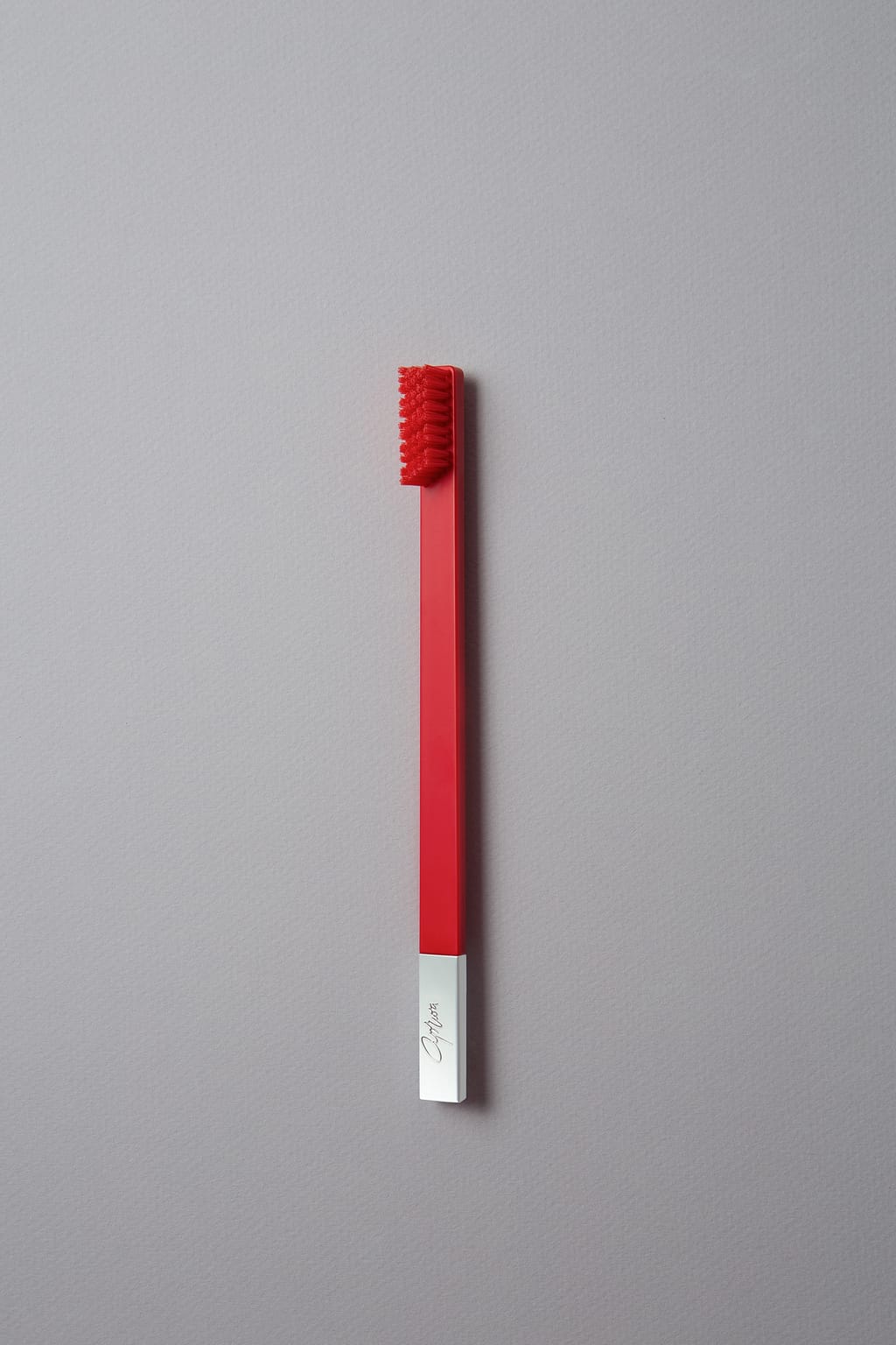 Carmine Red Silver designer toothbrush SLIM by Apriori